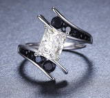Luxury Sterling Silver Black Ring