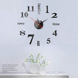 Mini Home Wall Clock 3D DIY Acrylic Mirror Stickers For Home Decoration Living Room Quartz Needle Self Adhesive Hanging Watch