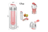 500ml Fruit Infuser Sports Bottle Tritan Leakproof Outdoor Portable BPA Free - Outletorama