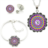 Colorful Spiral Rainbow necklace,earrings, bracelet set - Outletorama