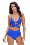 Royal Blue Sexy Cut Out 2pcs Swimwear - Outletorama