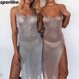 Women Sexy Bikini Beach Cover-up Mesh Beach Dress - Outletorama