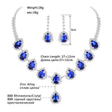 Blue Teardrop Jewelry Set Crystal - Outletorama