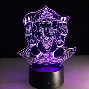 3D LED Night Lamp Visualization 7 Color Change Touch Button Switch and Remote Control - Outletorama