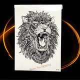 Temporary Tattoo Indian Tribal Mighty Lion Warrior Waterproof - Outletorama