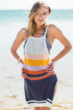 Crochet Bikini Cover Up Colorful Stripes - Outletorama