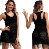 Sexy Black V Neck Lace Up Cover up Dresses - Outletorama