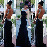 Sleeveless Black Sequin Sexy Backless Dress - Outletorama