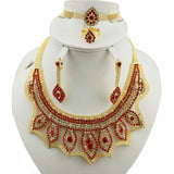 Necklace Gold Jewellery Set Necklace Earrings Ring Bracelet - Outletorama