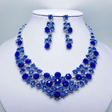 Multicolor Crystal Glass Necklace Earrings Set - Outletorama